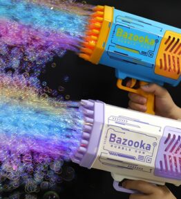 Bubble Gun Rocket 69 Holes Soap Bubbles Machine Gun Toys For Kids Pomperos