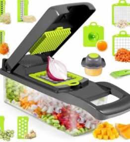 12-in-1 Kitchen Gadget: Manual Vegetable Chopper, Slicer, and Cutter