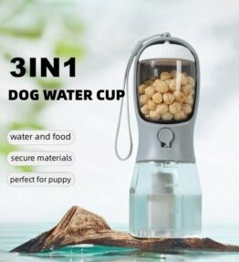 Portable and Multi-functional Pet Water and Food Cup with Garbage Bag