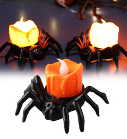 Halloween Spider Candlestick Decor for Festive Atmosphere