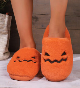 Halloween Pumpkin Winter Slippers Cozy, Cute, Comfortable Indoor Shoes