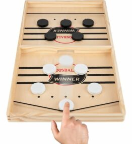 Fast Sling Puck, Wooden Hockey, Foosball Table: Interactive Family Game Set